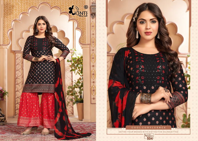 Shaheen Vol 5 By Kinti Rayon Sharara Readymade Suits Wholesale Shop In Surat
